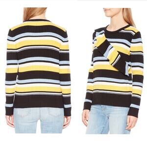 Parker Striped Ruffled Sweater